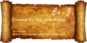 Csongrádi Jakobina névjegykártya